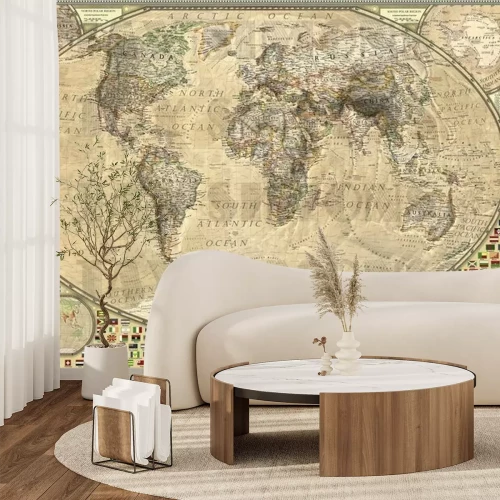 Fotobehang Vintage wereldkaart