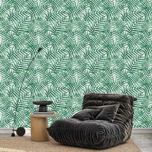 Behang Verfrissende bladerprint