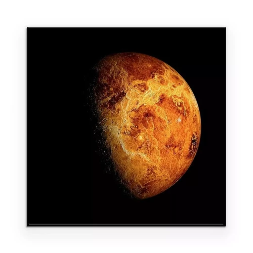 Poster Het oppervlak van Venus op een zwarte achtergrond