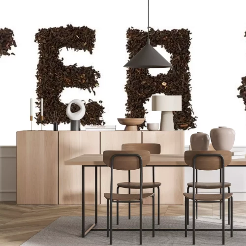 Sticker Word gemaakt van thee