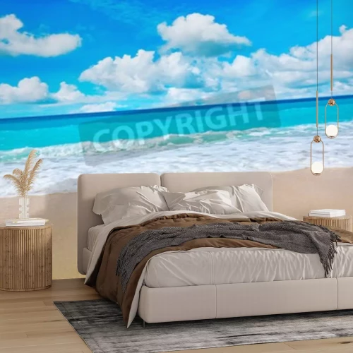 Fotobehang Strand en kleine golven