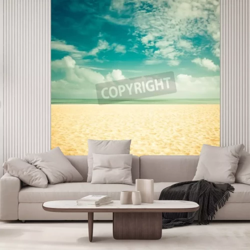 Fotobehang Strand en zee overgaand in de lucht