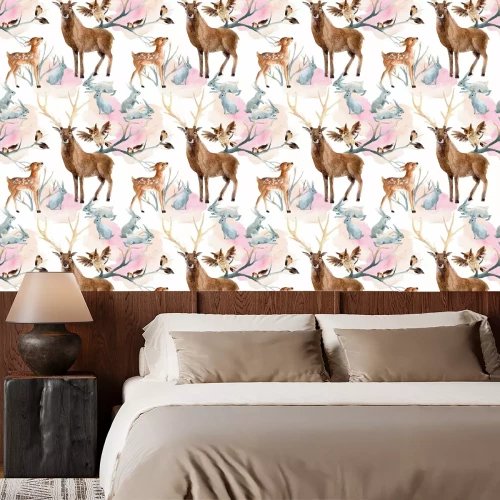 Behang Winterbos naadloos patroon.