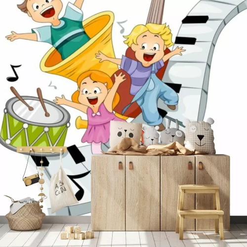 Fotobehang Kinderen en muziek