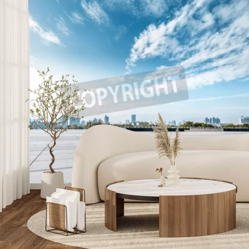 Fotobehang Lucht boven een stadspanorama