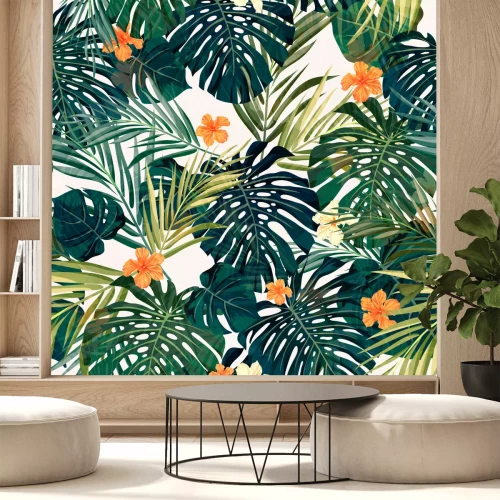 Fotobehang Natuur ontwerp met hibiscus