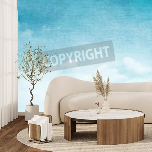 Fotobehang Pastelkleurige blauwe lucht