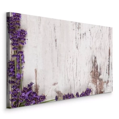 Canvas Lavendeltakjes op een oude houten achtergrond