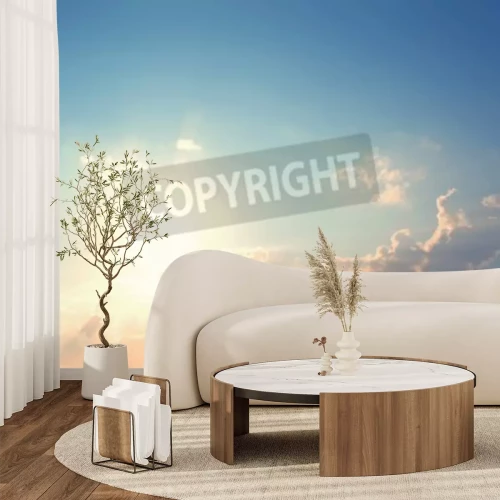 Fotobehang Verspreide zonnestralen