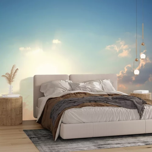 Fotobehang Verspreide zonnestralen