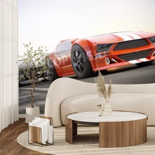 Fotobehang Sportwagens rijden snel