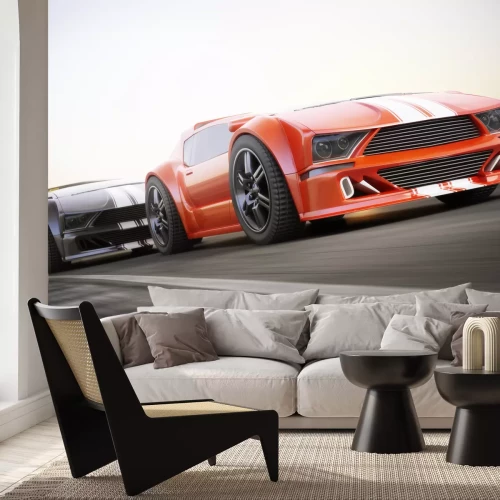 Fotobehang Sportwagens rijden snel