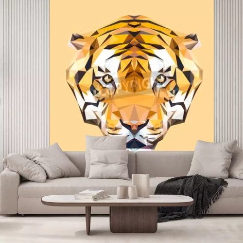 Fotobehang Geometrische tijgerkop