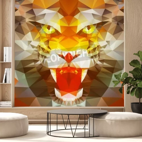 Fotobehang 3D tijger in kleur