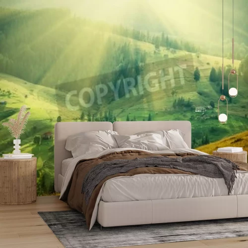 Fotobehang Zonsopgang in retrostijl