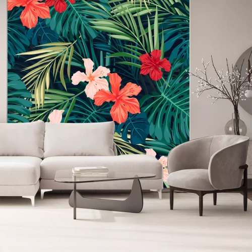 Fotobehang Hawaïaans patroon met de natuur