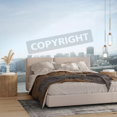 Fotobehang Lucht boven een moderne stad