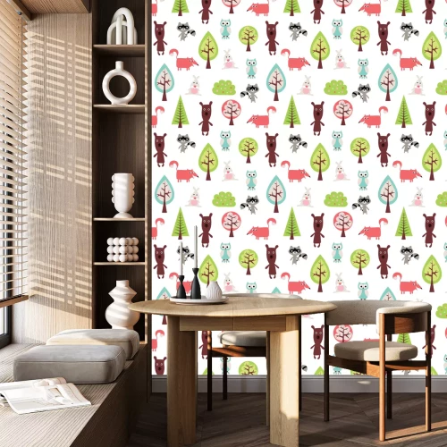 Behang Leuke dieren naadloos patroon