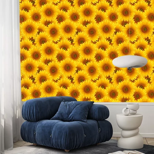 Behang Het naadloze patroon bloem zonnebloem