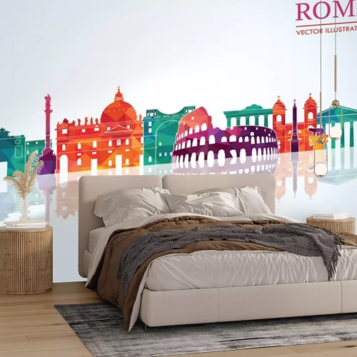 Sticker Rome skyline gedetailleerde silhouet. vector illustratie