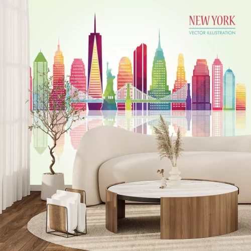 Sticker New York gedetailleerd skylines. vector illustratie