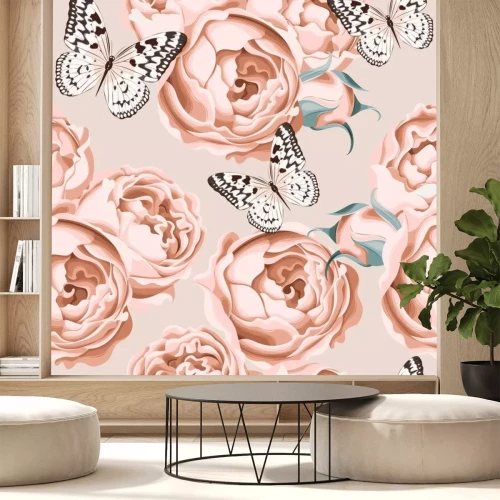 Sticker Rozen en armoedige vlinders