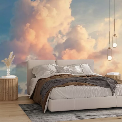 Fotobehang Wolken in de lucht bij zonsondergang