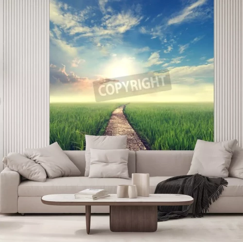 Fotobehang Lucht boven een heldere weg