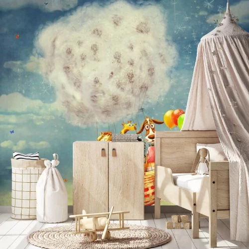 Fotobehang Dieren vliegen in een ballon