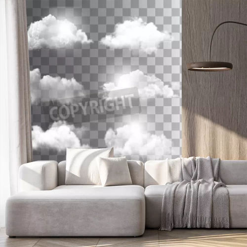 Fotobehang Wolken op een transparante achtergrond - motief past niet in categorie