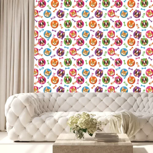 Behang Cat & Dog patroon