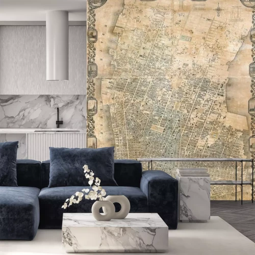 Fotobehang Vintage kaart van New York