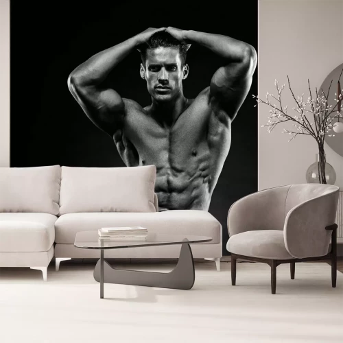 Fotobehang Portret van een gespierde man