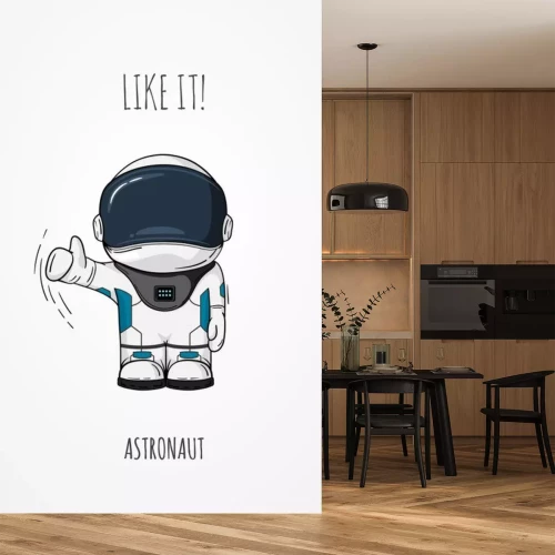 Sticker Astronaut in ruimtepak met omhoog duim