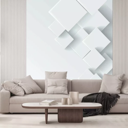 Fotobehang Abstracte compositie met vierkanten