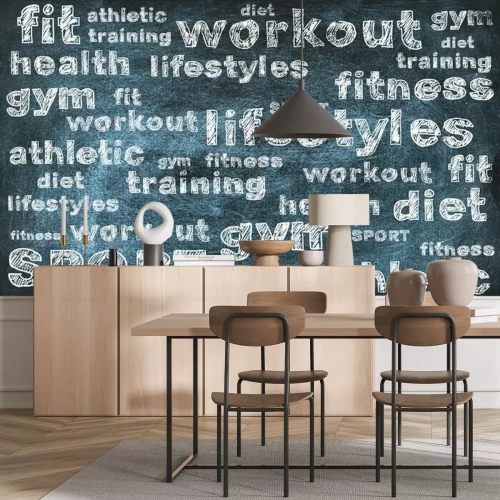 Fotobehang Sportinscripties op een donkere achtergrond