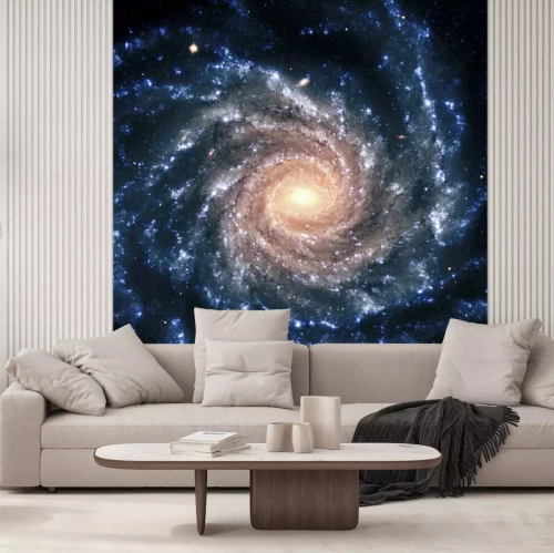 Fotobehang Melkweg op een marineblauwe achtergrond