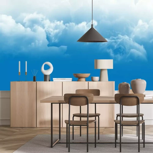 Fotobehang Witte wolken in de blauwe lucht