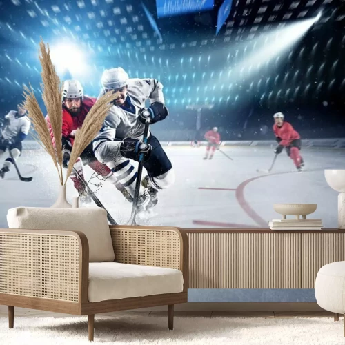 Fotobehang Hockeyspelers tijdens een wedstrijd