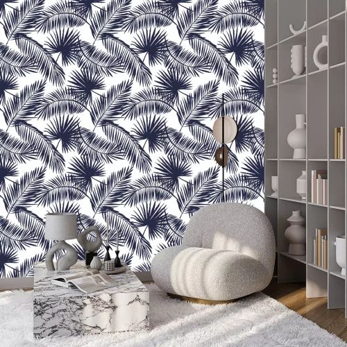 Behang Granaatappel palmbladeren