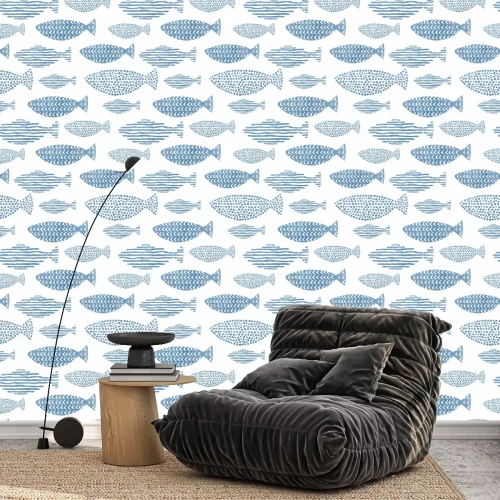 Behang Scandinavische stijl aquarel vis