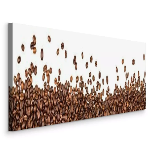 Canvas Koffiebonen op een witte achtergrond