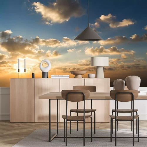 Fotobehang Kleurrijke lucht bij zonsondergang