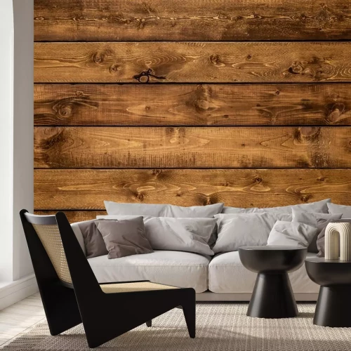 Fotobehang Houten achtergrond van planken