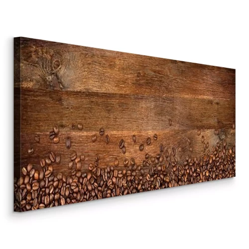 Canvas Koffiebonen op hout