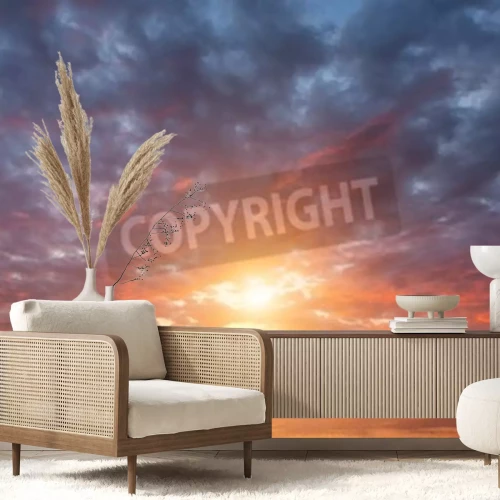 Fotobehang Lucht aan een zonnige horizon