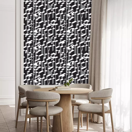 Behang Wolkenkrabbers van de stad naadloze achtergrond in de driedimensionale projectie