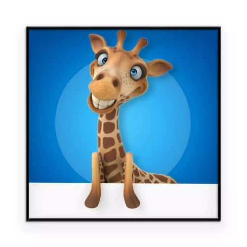 Poster Een giraffe met een brede glimlach