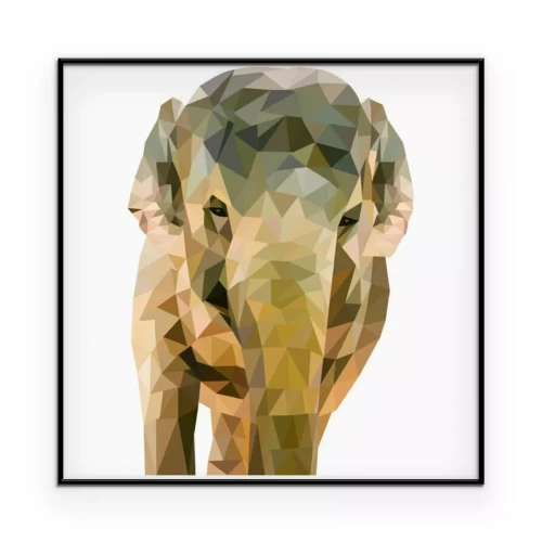 Poster Geometrische silhouet van een olifant