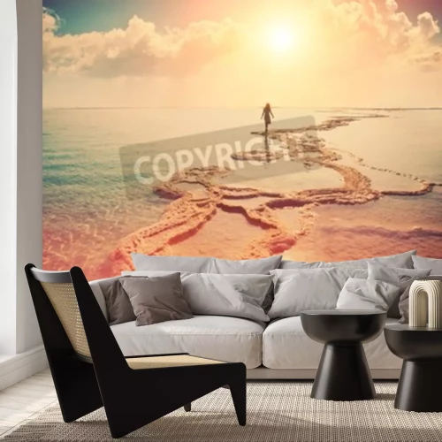 Fotobehang Zonsopgang bij de Dode Zee